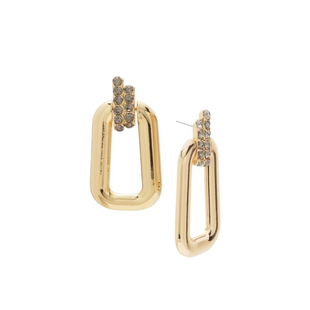 INC International Concepts Pave Oval Link Drop Earrings